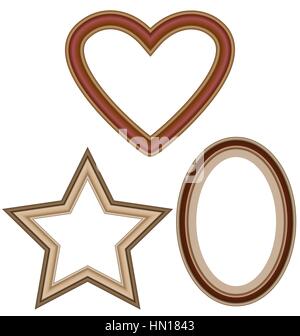 Tre cornici di legno Illustrazione Vettoriale