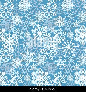I fiocchi di neve seamless pattern. inverno sfondo testurizzato. neve natalizia ornamento. Illustrazione Vettoriale