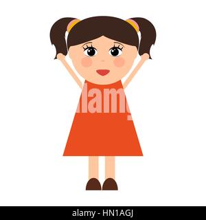 Happy cartoon girl Illustrazione Vettoriale