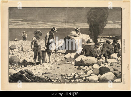 Winslow Homer - Lato mare schizzi -- Un clam-cuocere Foto Stock