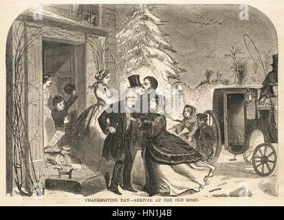 Winslow Homer - La Giornata del Ringraziamento -- arrivo presso la vecchia home Foto Stock