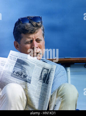 JOHN F. Kennedy (1917-1963) il Presidente degli Stati Uniti il 31 agosto 1963. Foto: Casa Bianca Gazzetta Foto Stock