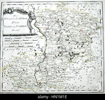 Mappa di Boemia nel 1791 da Reilly 102b Foto Stock