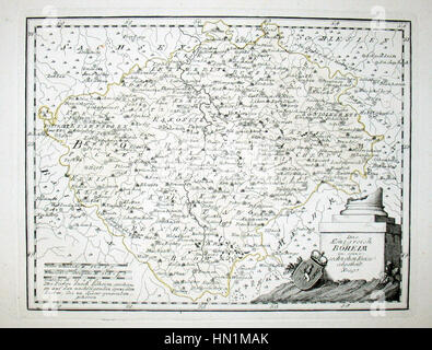 Mappa di Boemia nel 1791 da Reilly 095 Foto Stock