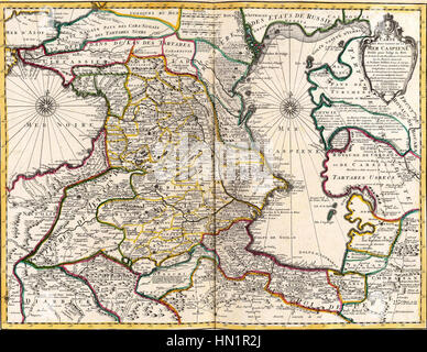 Lisle, Guillaume de.1742. Carte des Pays voisins de la Mer Caspiene, dressee pour l'usage du Roy (A) Foto Stock