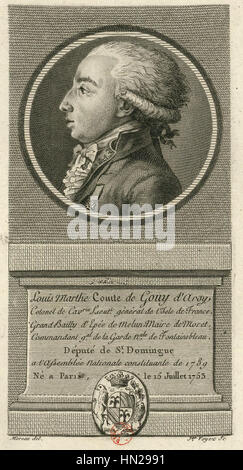 Louis-Marthe de Gouy d'Arsy (Voyez, Malbeste & Moreau, 1789-1791) 1 Foto Stock