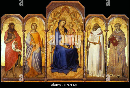 Luca di Tomme. Vergine con il Bambino e i santi.1362.Siena,Pinacoteca Foto Stock