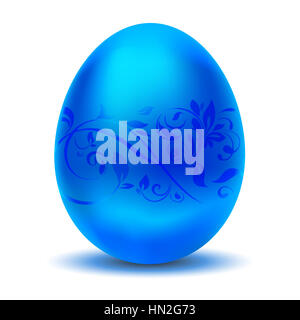Lussuoso metallico blu uovo di Pasqua Foto Stock