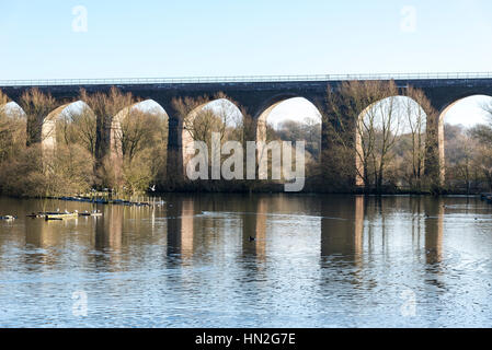 Reddish Vale Country Park, Greater Manchester, Inghilterra Foto Stock