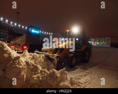 Rimozione della neve a Voronezh Foto Stock