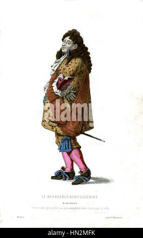 Illustrazione per 'il prodigioso snob" ("Le Bourgeois Gentilhomme'), da Moliere: il sig. Jourdain xvii secolo Francia Foto Stock
