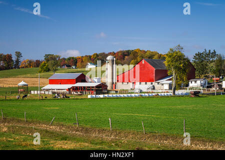 Una grande fattoria Amish home nei pressi di Berlino, Ohio, Stati Uniti d'America. Foto Stock