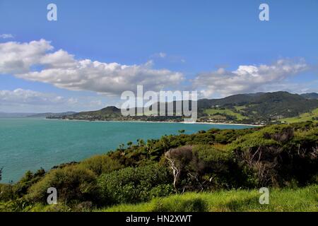 Scenic Outlook dal Arai-Te-Uru Riserva di ricreazione, Omapere, Isola del nord, Nuova Zelanda Foto Stock