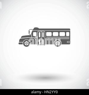 Bus di scuola. Singola icona piatta su sfondo bianco. Illustrazione Vettoriale. Illustrazione Vettoriale