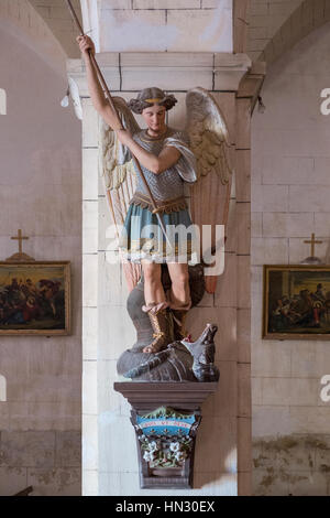 Statua, dragon, George, saint, monumento, storia, arte, scultura, europa, cultura, architettura, landmark, bronzo, st, famoso, spear, simbolo, antico, Foto Stock