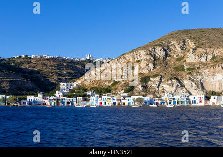 Klima village nell isola di Milos, Cicladi Grecia Foto Stock