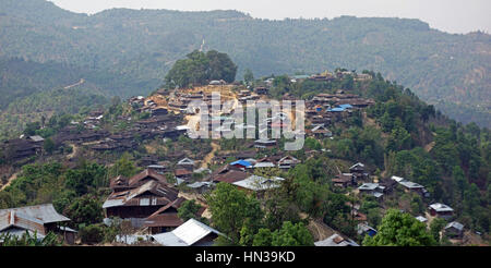 Villaggio di montagna, stato Shan, Myanmar Foto Stock