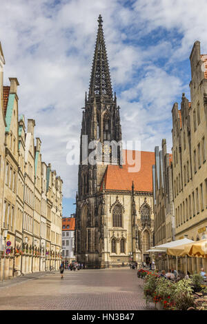 Lamberti chiesa presso il mercato Prinzipal in Munster, Germania Foto Stock