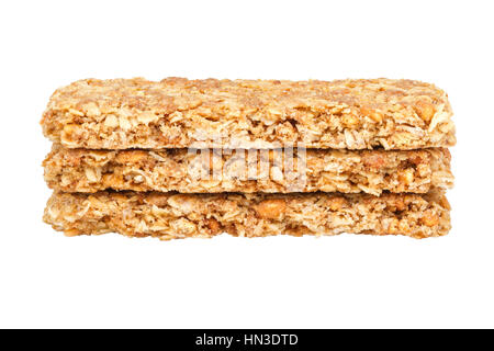 Una sana granola bar isolato su sfondo bianco Foto Stock