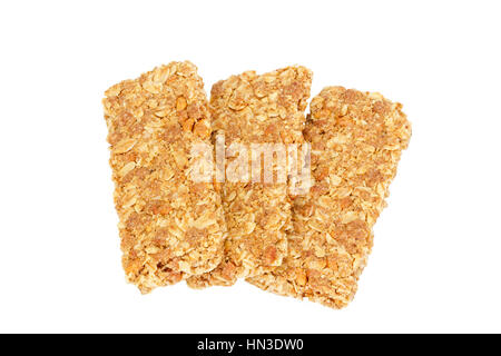 Una sana granola bar isolato su sfondo bianco Foto Stock