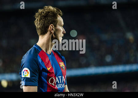 Barcellona, in Catalogna, Spagna. 7 febbraio, 2017. FC Barcelona centrocampista I. RAKITIC spagnolo durante il Copa del Rey semi-finale seconda gamba partita di calcio FC Barcellona vs Atletico Madrid contro RCD Espanyol allo stadio Camp Nou a Barcellona Credito: Matthias Oesterle/ZUMA filo/Alamy Live News Foto Stock