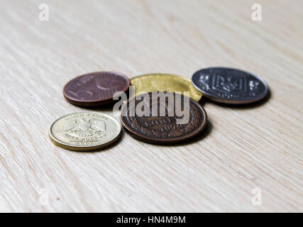 Monete antiche, akntikvariat confronto monete Russo , Ucraina Europa Foto Stock