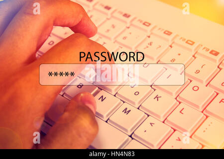 Un set di password per il browser Internet Foto Stock