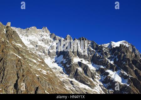 Picchi in Mt. Blanc massiccio Foto Stock