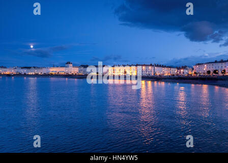 Llandudno East Bay di notte. Conwy Borough. Galles del nord Foto Stock