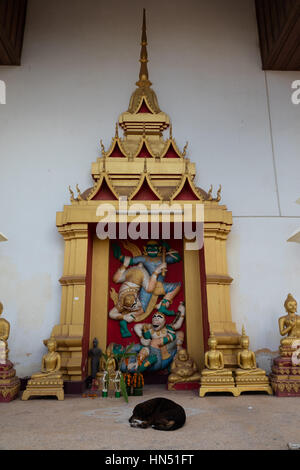 Vientiane, Laos: dettaglio nel tempio della grande Stupa Foto Stock