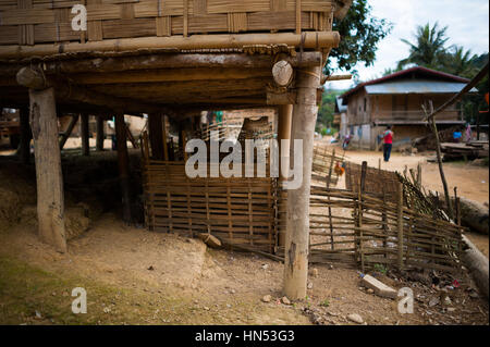 Huai Bo è un remoto villaggio nel nord del Laos Foto Stock