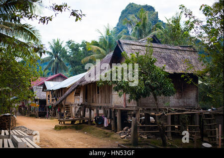 Huai Bo è un remoto villaggio nel nord del Laos Foto Stock