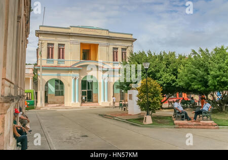 Vecchio edificio coloniale nel cuore del centro storico di Baracoa, Cuba Foto Stock