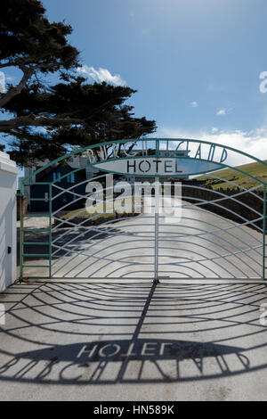 Il Burgh Island Hotel Gates, Bigbury, South Devon Foto Stock