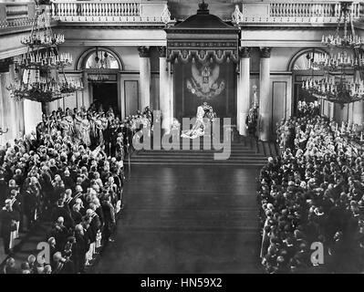 NICHOLAS II apre il 1906 Duma di Stato nel palazzo d'inverno. Foto SIB Foto Stock