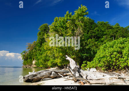 Isole Togean sul golfo di Teluk nelle Sulawesi Centrali. La maggior parte populat turistico destinazione immersione in Indonesia, Foto Stock