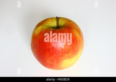 Apple rosso su sfondo bianco Foto Stock