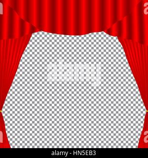 Teatro le tende con uno sfondo trasparente. Vettore. Illustrazione Vettoriale