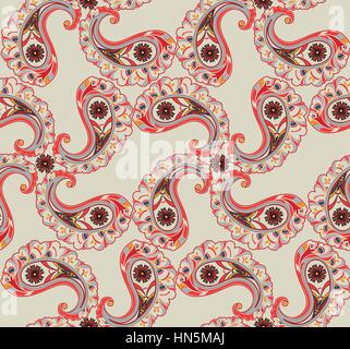 Abstract ornamnet floreali. prosperare ornamentali pattern piastrellato. fantastico fiori e foglie orientali sfondo senza giunture Illustrazione Vettoriale