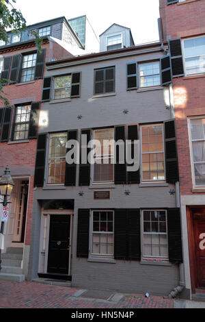 La casa di Paul Thomas, Sr, West Cedar Street, sul Black Heritage Trail, Beacon Hill, Boston, Massachusetts, Stati Uniti. Foto Stock