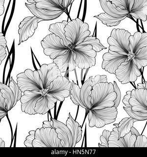 Floral seamless pattern. fiore. sfondo floreale texture senza soluzione di continuità con i fiori fioriscono sfondo piastrellato Illustrazione Vettoriale