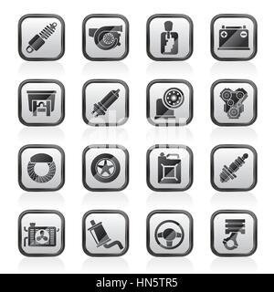 Auto parte e le icone dei servizi Illustrazione Vettoriale