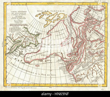 Il Pacific Northwest ^ il passaggio a Nord Ovest - Geographicus - DeFonte-vaugondy-1768, 1772 Vaugondy - Diderot Mappa di Alaska Foto Stock