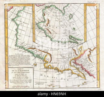 1772 Vaugondy - Diderot Mappa della California e Alaska ( Anian ^ Quivira ) - Geographicus - Californie-vaugondy-1772 Foto Stock