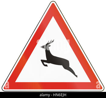 Spia ungherese cartello stradale - animali selvatici. Foto Stock
