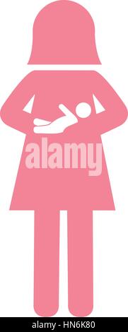 Silhouette di madre con bambino illustrazione vettoriale design Illustrazione Vettoriale