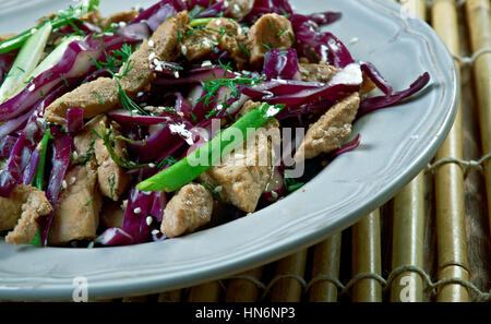 Moo shu piatto di maiale del nord cinese. American cucina cinese Foto Stock