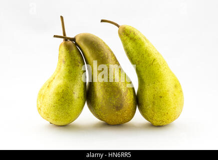 Tre Abate Fetel pere isolati su sfondo bianco. Foto Stock