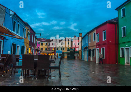 Serata in isola di Burano Foto Stock