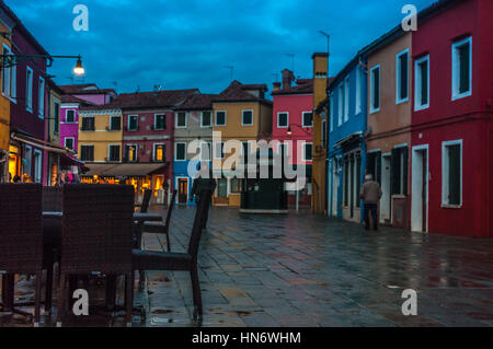 Serata in isola di Burano Foto Stock